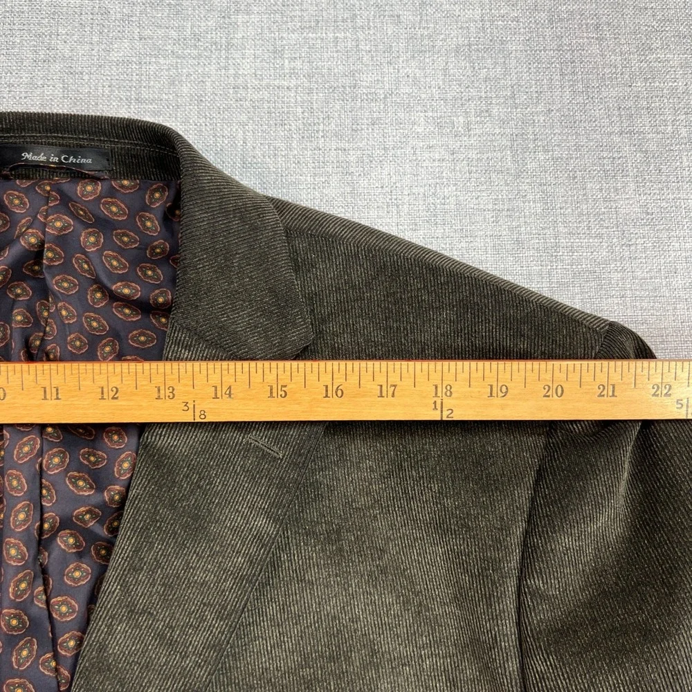 CHAPS Corduroy Sport Coat Blazer Men 50R Olive Brown Elbow Patch Academia Prep‎